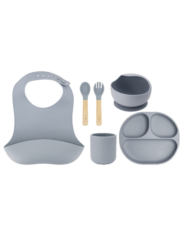 MoMi AMI silicone dish set for children GRAY