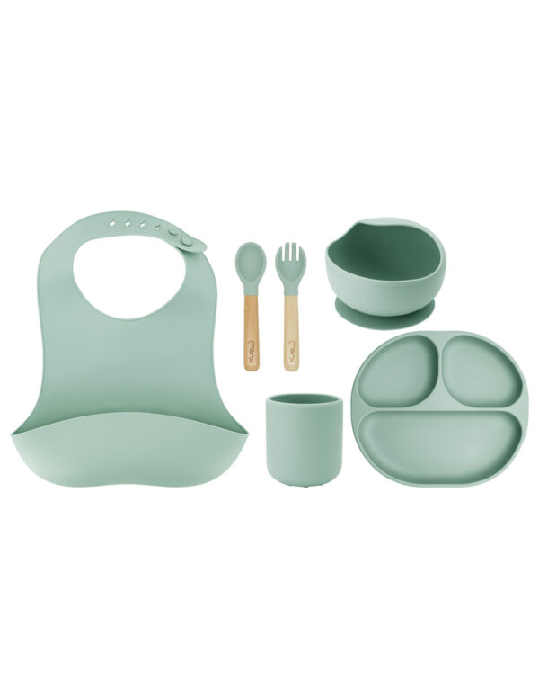 MoMi AMI silicone dish set for children GREEN