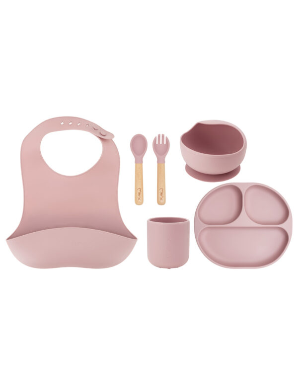 MoMi AMI silicone dish set for children PINK