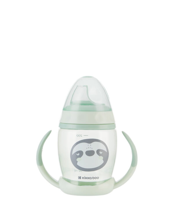 PP cup with silicone spout 200ml Happy Face Mint