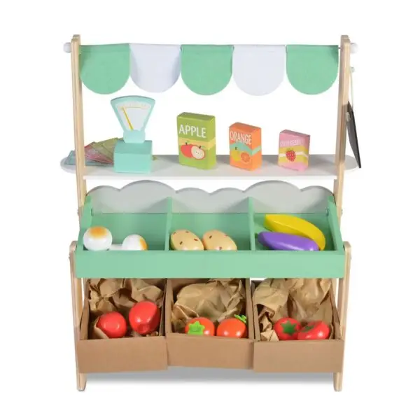 Wooden supermarket with set of products 38 pcs