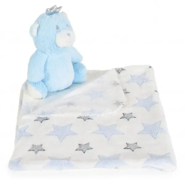 Baby blanket 90/75 cm with toy Blue bear