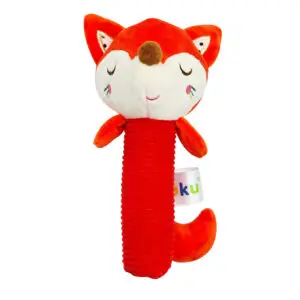 RATTLE SQUEAKER FOX PLUSH
