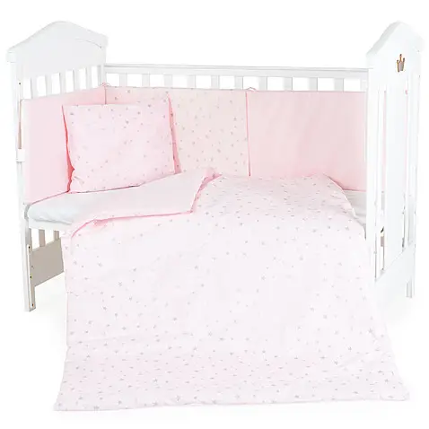 Baby bedding set 6 psc. 120/60 NOOK Pink Stars