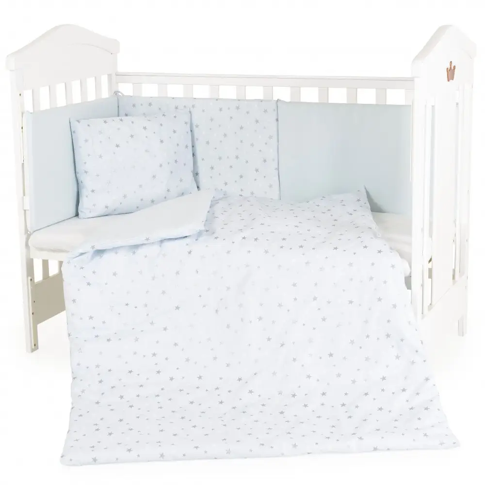 Baby bedding set 6 psc. 120/60 NOOK Blue Stars