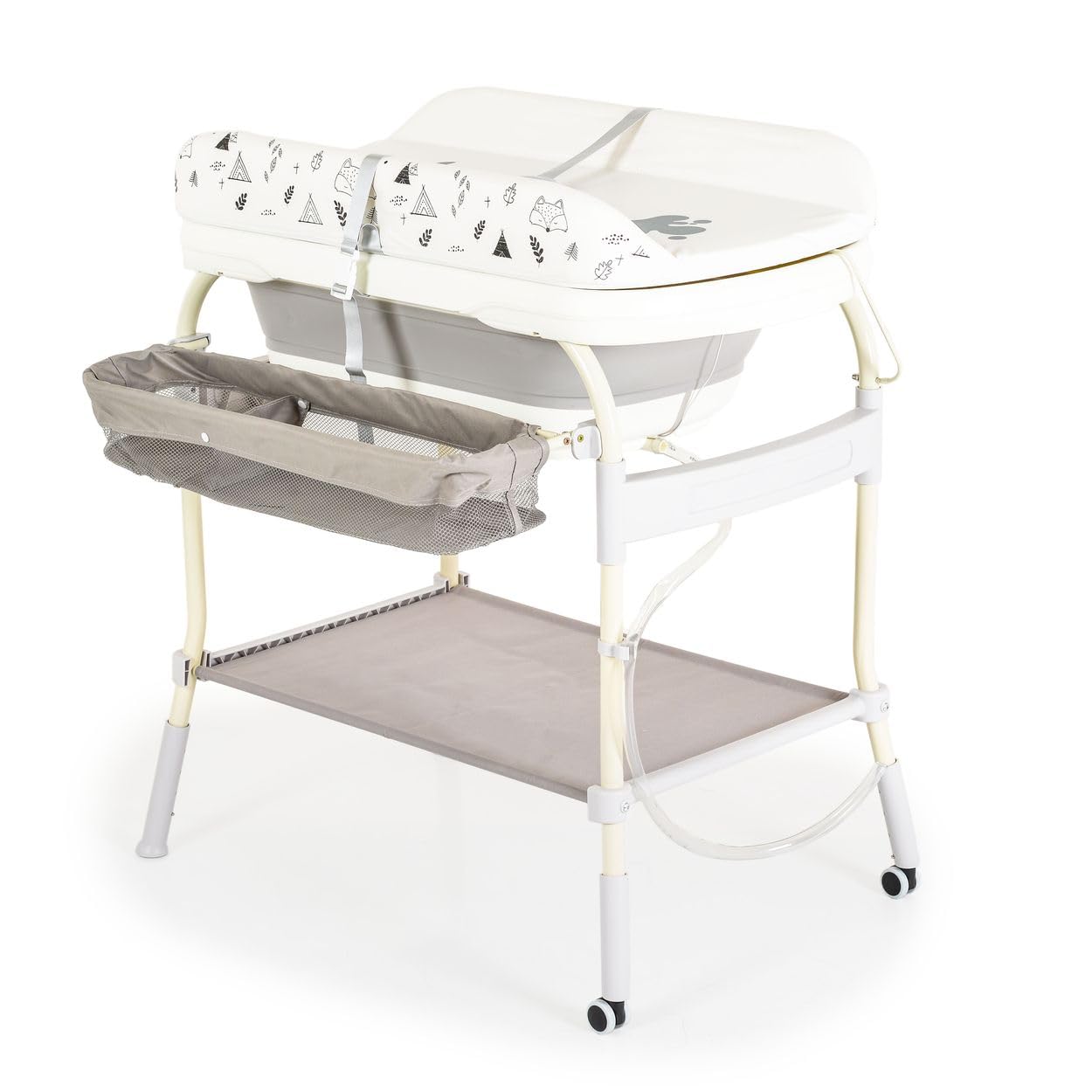 Cangaroo Garda Baby Bath Changing Table 2 in 1 Thermometer Changing Mat Grey