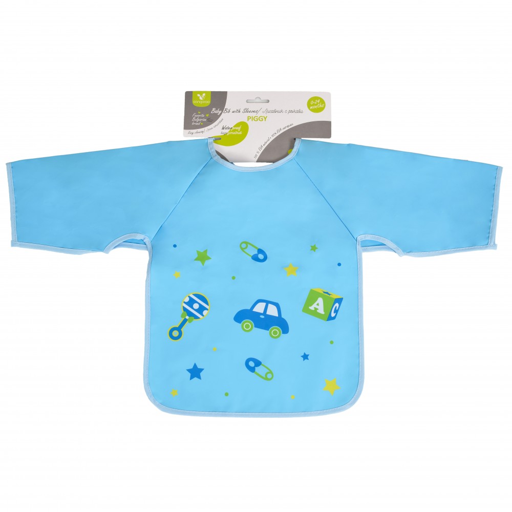Baby Bib with sleeve Piggy blue
