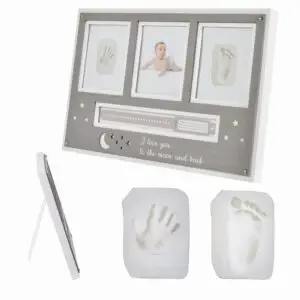 Hand and foot print set with photo frame