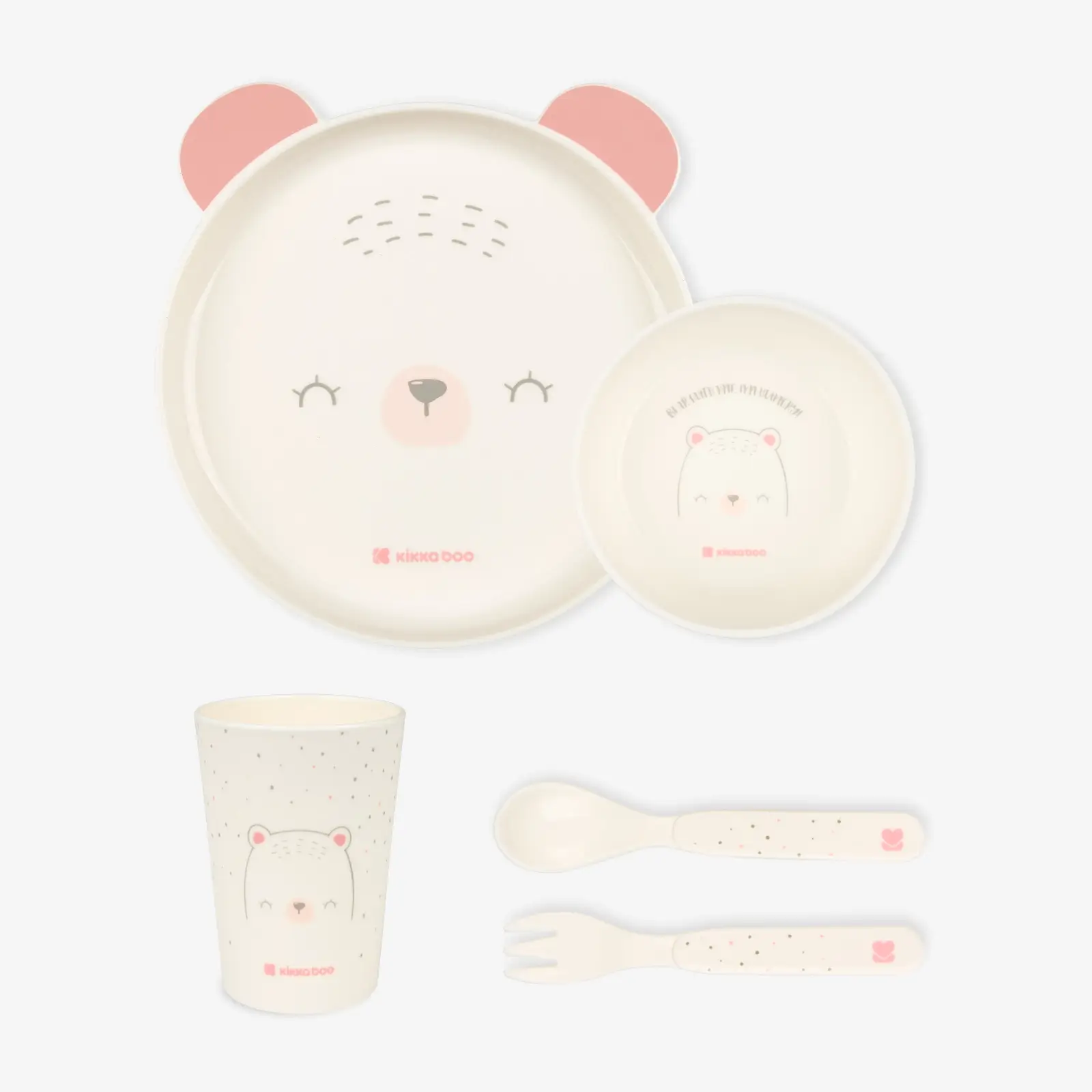 Bear with me Pink PP tableware set